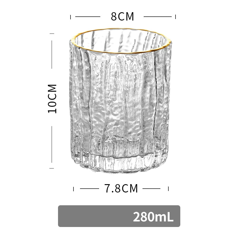 Japanese Hammer Tree Bark Pattern Old Fashioned Glass Of Whisky Frosted Crystal Liquor Glass Whiskey Cup Beer Tumbler Wineglass