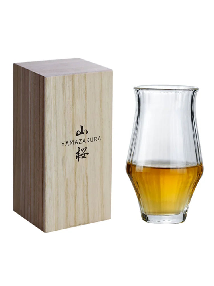 Japanese Niche Whisky Copita Nosing Glass Tumbler Brandy Tulip Whiskey Snifters Shot Glasses Wood Present Box Wine Tasting Cup