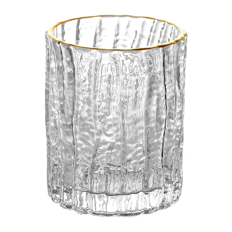 Japanese Hammer Tree Bark Pattern Old Fashioned Glass Of Whisky Frosted Crystal Liquor Glass Whiskey Cup Beer Tumbler Wineglass