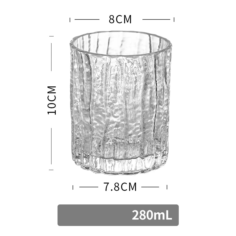 Japanese Hammer Tree Bark Pattern Old Fashioned Glass Of Whisky Frosted Crystal Liquor Glass Whiskey Cup Beer Tumbler Wineglass