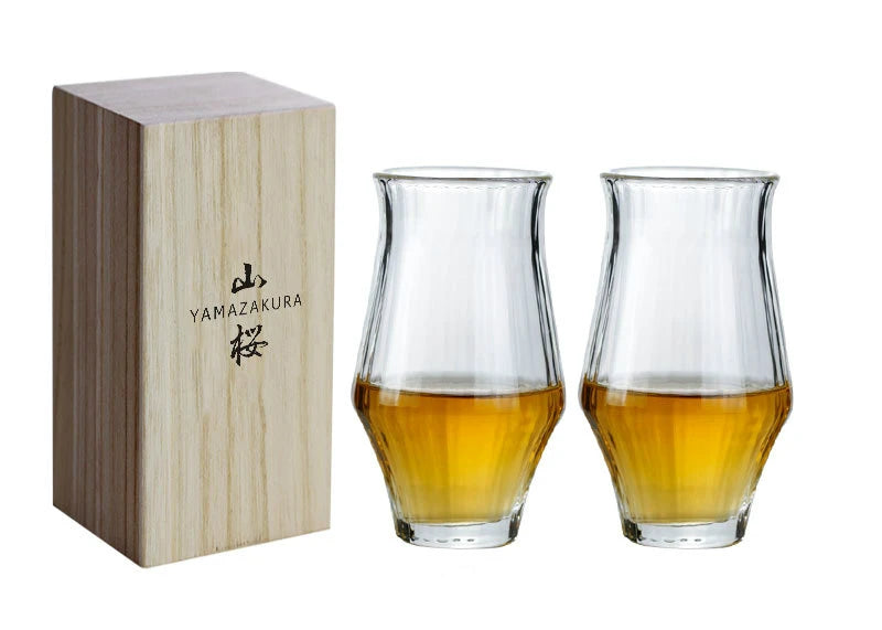 Japanese Niche Whisky Copita Nosing Glass Tumbler Brandy Tulip Whiskey Snifters Shot Glasses Wood Present Box Wine Tasting Cup
