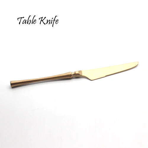 Luxury Rose Golden Cutlery Set 304 Stainless Steel Colored Dinner Knife & Fork Dinnerware Tableware Kitchen Accessories