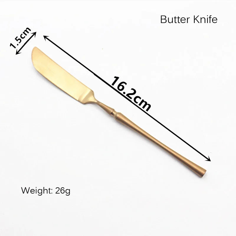 Luxury Rose Golden Cutlery Set 304 Stainless Steel Colored Dinner Knife & Fork Dinnerware Tableware Kitchen Accessories