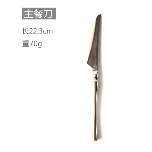 New Silver Cutlery Luxury 304 Stainless Steel Dinnerware Set Mirror Polishing Tableware Set Dinner Knife Dessert Fork Spoon