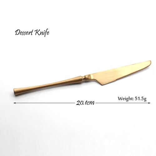 Luxury Rose Golden Cutlery Set 304 Stainless Steel Colored Dinner Knife & Fork Dinnerware Tableware Kitchen Accessories