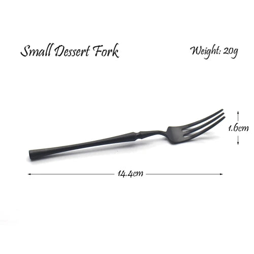 Black Cutlery Set 304 Stainless Steel Butter Knife Dessert Fork Spoons Western Dinnerware Tableware Set Kitchen Accessories
