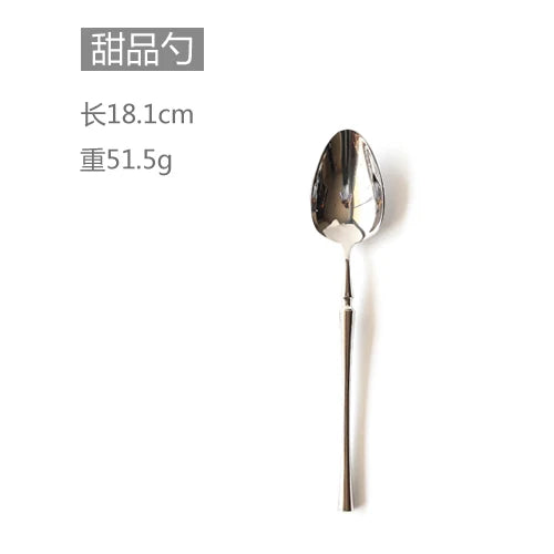 New Silver Cutlery Luxury 304 Stainless Steel Dinnerware Set Mirror Polishing Tableware Set Dinner Knife Dessert Fork Spoon