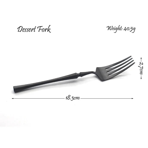 Black Cutlery Set 304 Stainless Steel Butter Knife Dessert Fork Spoons Western Dinnerware Tableware Set Kitchen Accessories