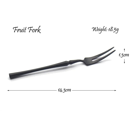 Black Cutlery Set 304 Stainless Steel Butter Knife Dessert Fork Spoons Western Dinnerware Tableware Set Kitchen Accessories