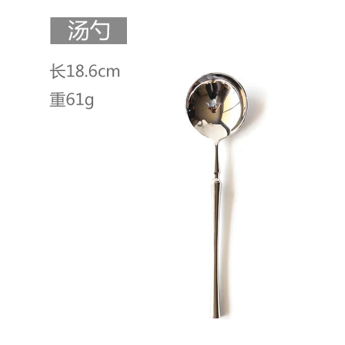 New Silver Cutlery Luxury 304 Stainless Steel Dinnerware Set Mirror Polishing Tableware Set Dinner Knife Dessert Fork Spoon