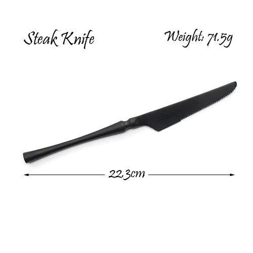 Black Cutlery Set 304 Stainless Steel Butter Knife Dessert Fork Spoons Western Dinnerware Tableware Set Kitchen Accessories