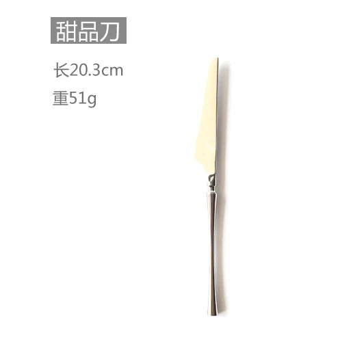 New Silver Cutlery Luxury 304 Stainless Steel Dinnerware Set Mirror Polishing Tableware Set Dinner Knife Dessert Fork Spoon