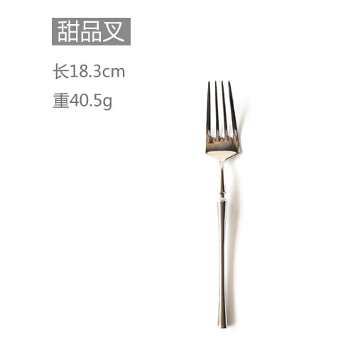 New Silver Cutlery Luxury 304 Stainless Steel Dinnerware Set Mirror Polishing Tableware Set Dinner Knife Dessert Fork Spoon