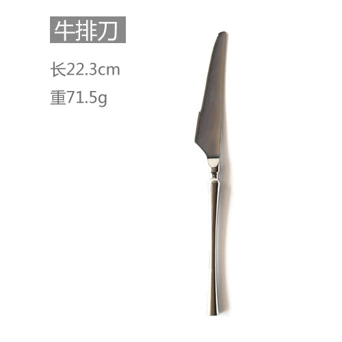 New Silver Cutlery Luxury 304 Stainless Steel Dinnerware Set Mirror Polishing Tableware Set Dinner Knife Dessert Fork Spoon