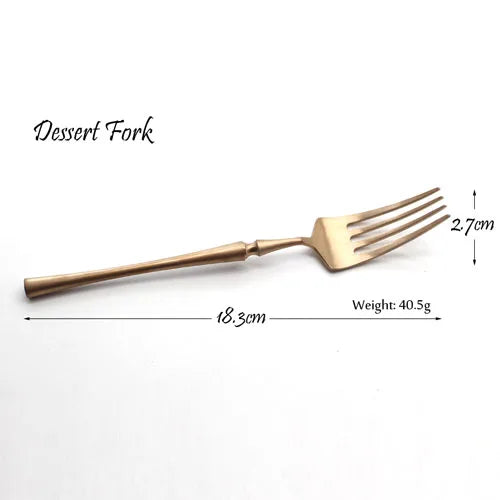Luxury Rose Golden Cutlery Set 304 Stainless Steel Colored Dinner Knife & Fork Dinnerware Tableware Kitchen Accessories