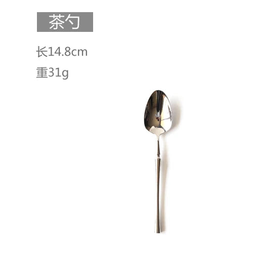 New Silver Cutlery Luxury 304 Stainless Steel Dinnerware Set Mirror Polishing Tableware Set Dinner Knife Dessert Fork Spoon