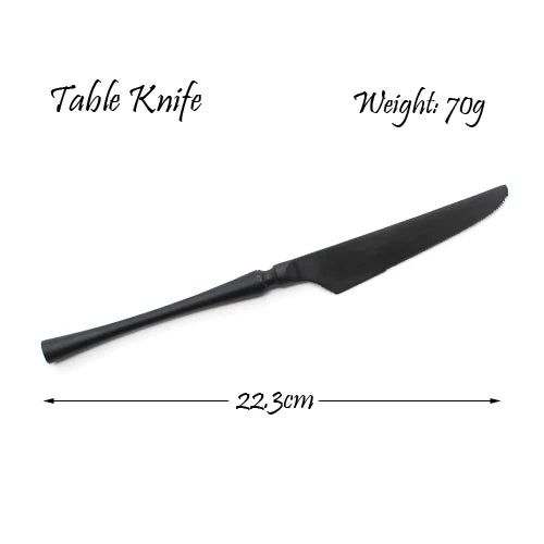 Black Cutlery Set 304 Stainless Steel Butter Knife Dessert Fork Spoons Western Dinnerware Tableware Set Kitchen Accessories
