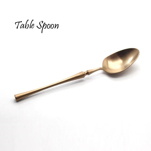 Luxury Rose Golden Cutlery Set 304 Stainless Steel Colored Dinner Knife & Fork Dinnerware Tableware Kitchen Accessories