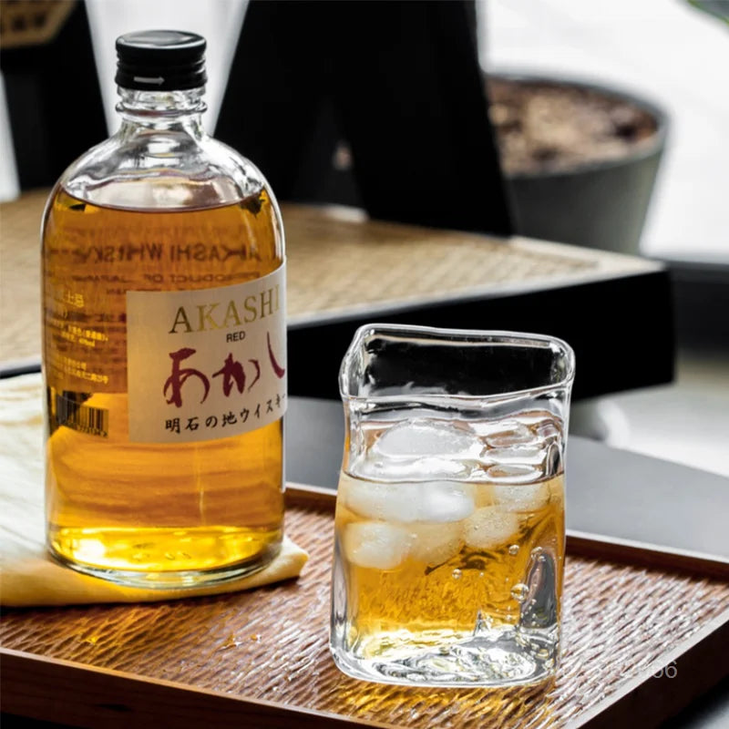 Top Collection Level Japanese Edo Crystal Whiskey Cup Gift Box Set Bubble Square Old Fashioned Glass Liquor Cognac Wine Tumbler