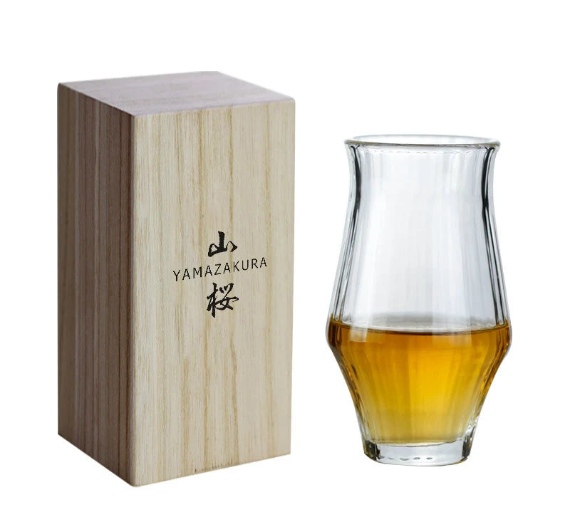 Japanese Niche Whisky Copita Nosing Glass Tumbler Brandy Tulip Whiskey Snifters Shot Glasses Wood Present Box Wine Tasting Cup