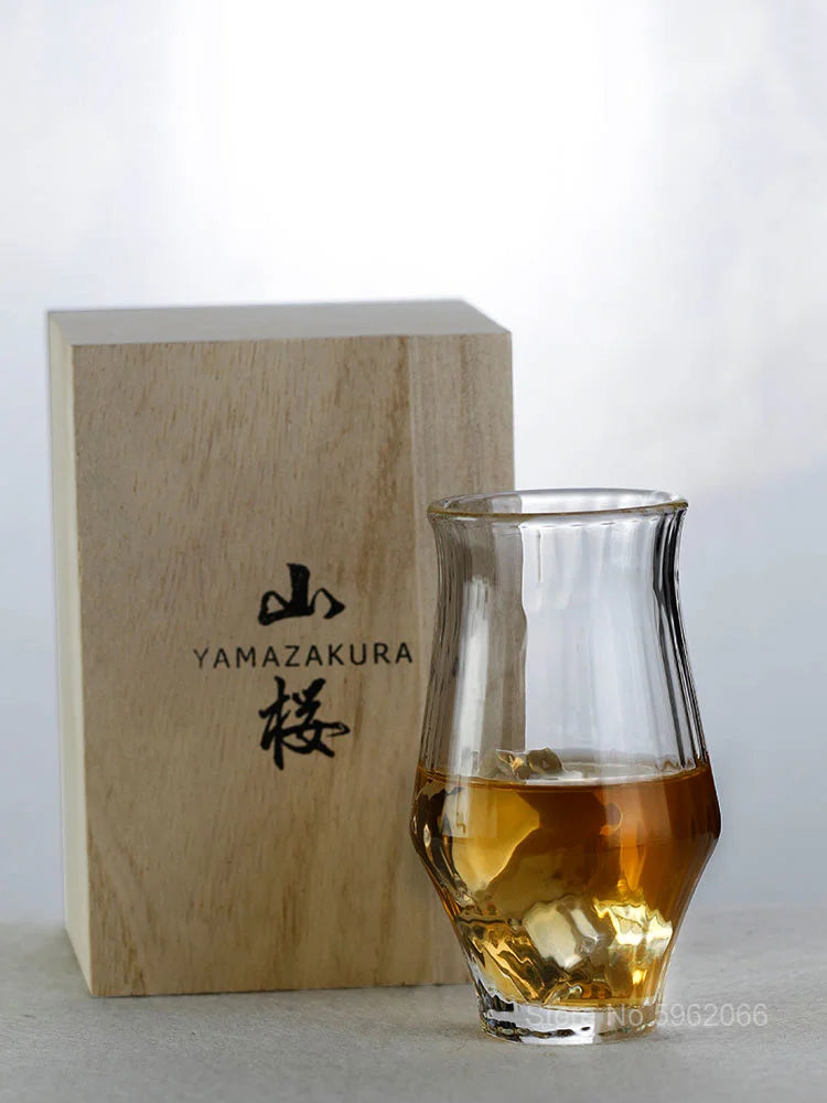 Japanese Niche Whisky Copita Nosing Glass Tumbler Brandy Tulip Whiskey Snifters Shot Glasses Wood Present Box Wine Tasting Cup