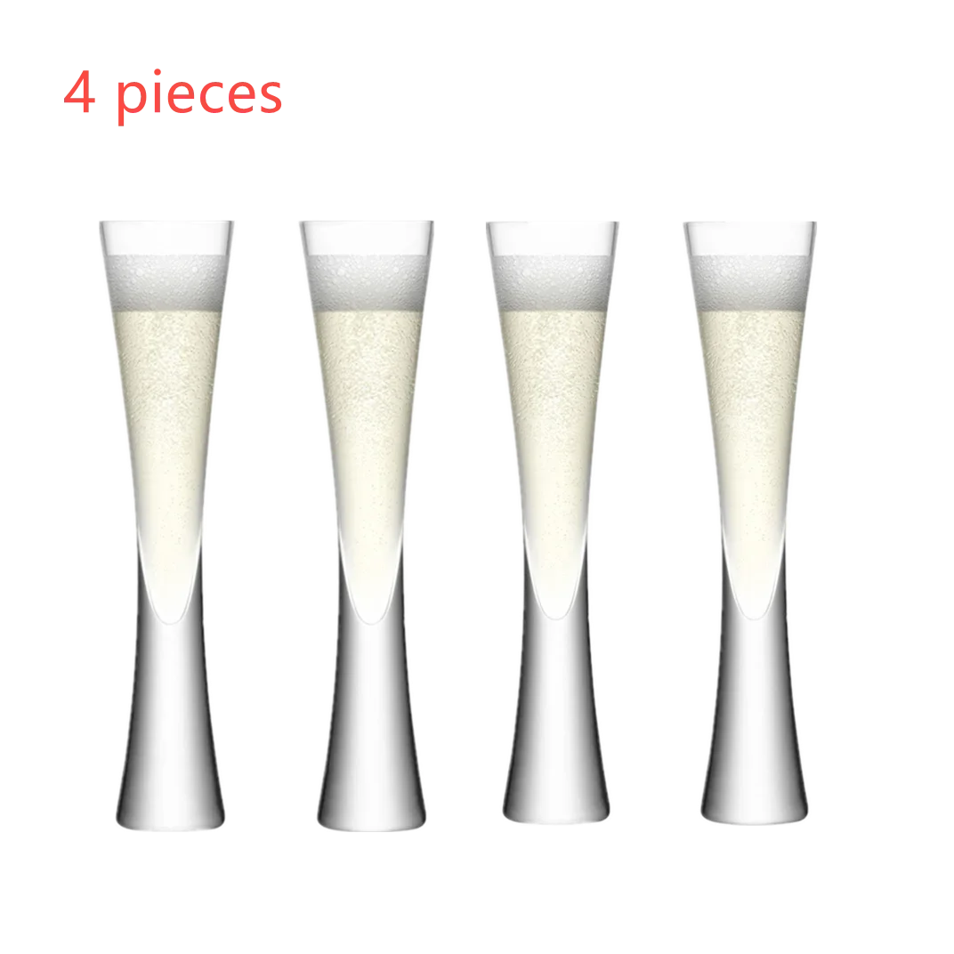 Ereganto Champagne Glasses Glitter Flutes Clear Cups Bubble Wine Tulip Cocktail for Bar Party Gift Wedding Bubbly Wine Glasses