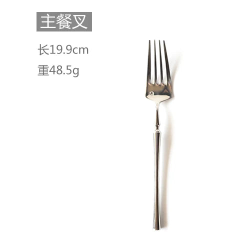 New Silver Cutlery Luxury 304 Stainless Steel Dinnerware Set Mirror Polishing Tableware Set Dinner Knife Dessert Fork Spoon