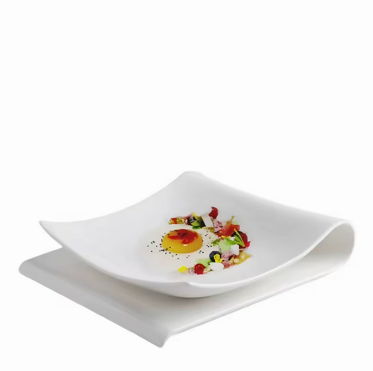 Square Household Folding Plate Western Food Fruit Dessert Plate European Creative Ceramic Breakfast Plate Cold Vegetable Plate