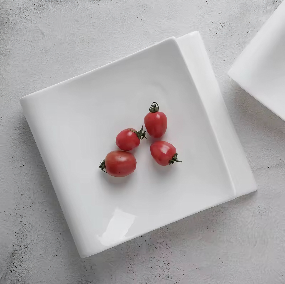 Square Household Folding Plate Western Food Fruit Dessert Plate European Creative Ceramic Breakfast Plate Cold Vegetable Plate