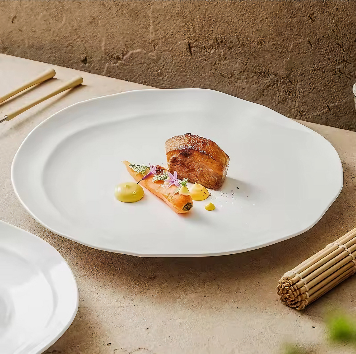 Irregular Ceramic Plate Steak Plate Salad Plate Sushi Dessert Plates Serving Plates Restaurant Molecular Cuisine Tableware
