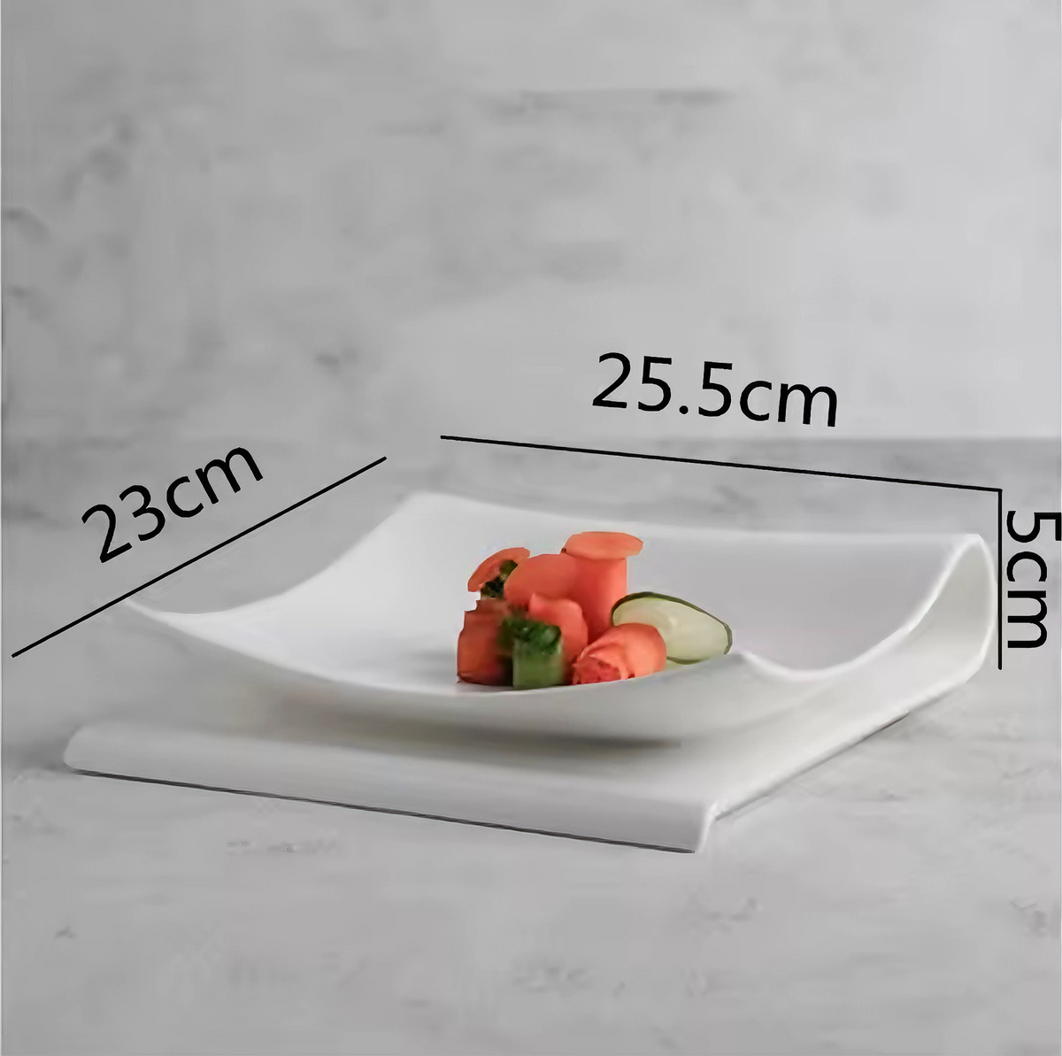 Square Household Folding Plate Western Food Fruit Dessert Plate European Creative Ceramic Breakfast Plate Cold Vegetable Plate