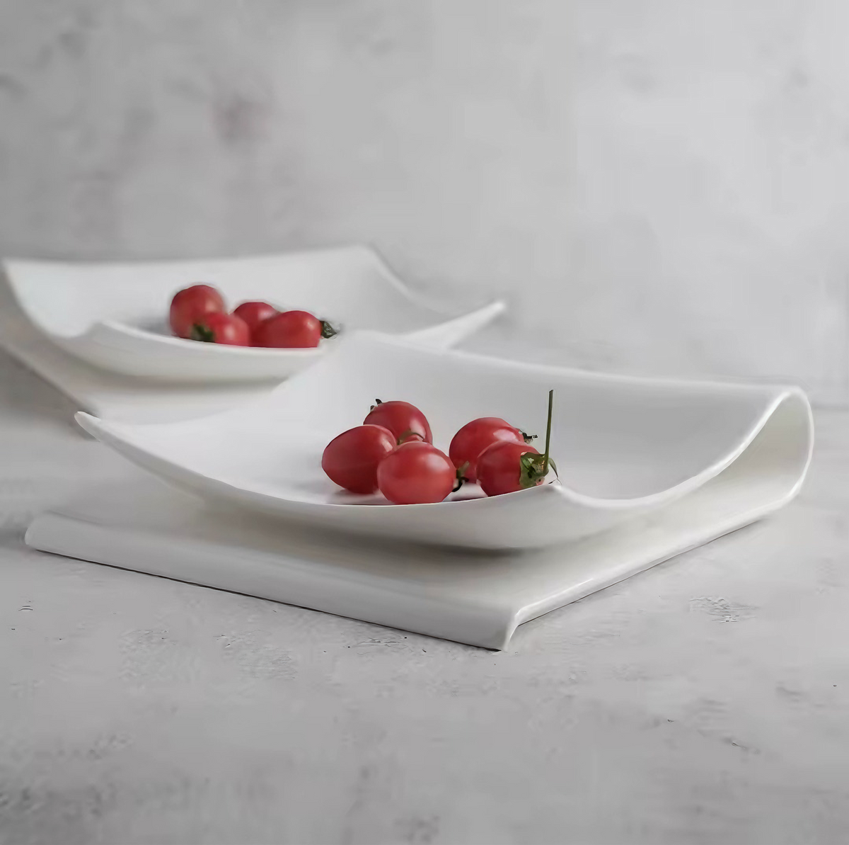 Square Household Folding Plate Western Food Fruit Dessert Plate European Creative Ceramic Breakfast Plate Cold Vegetable Plate