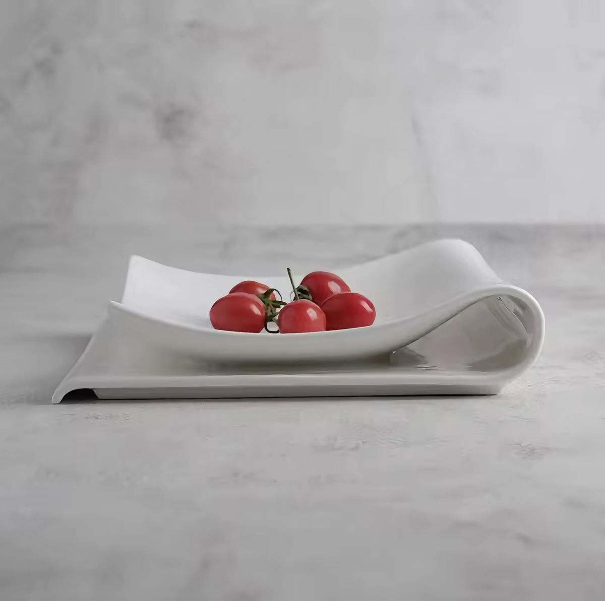 Square Household Folding Plate Western Food Fruit Dessert Plate European Creative Ceramic Breakfast Plate Cold Vegetable Plate